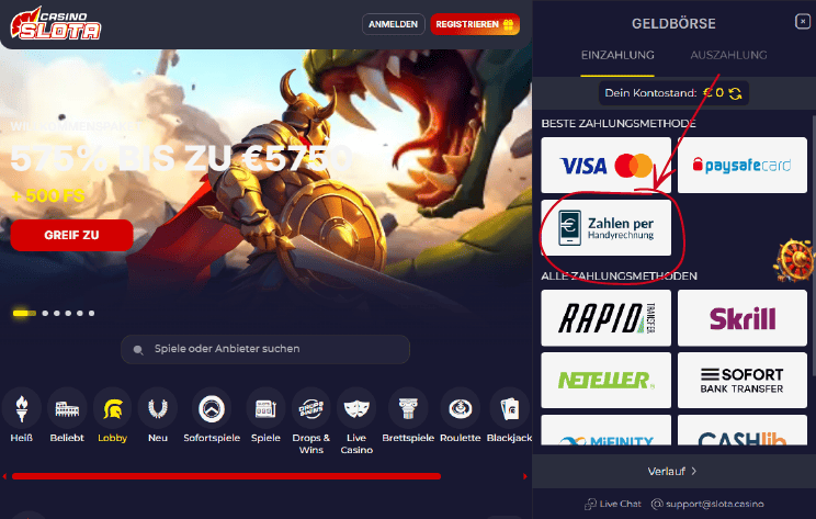 Ein sicheres Casino mit Einzahlung per Telefon rund um die Uhr im Test