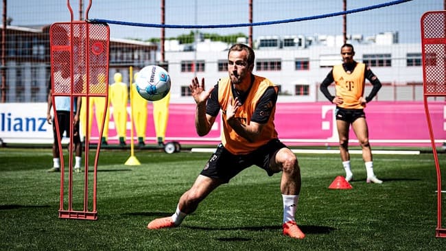 Harry Kane beim Training des FC Bayern München